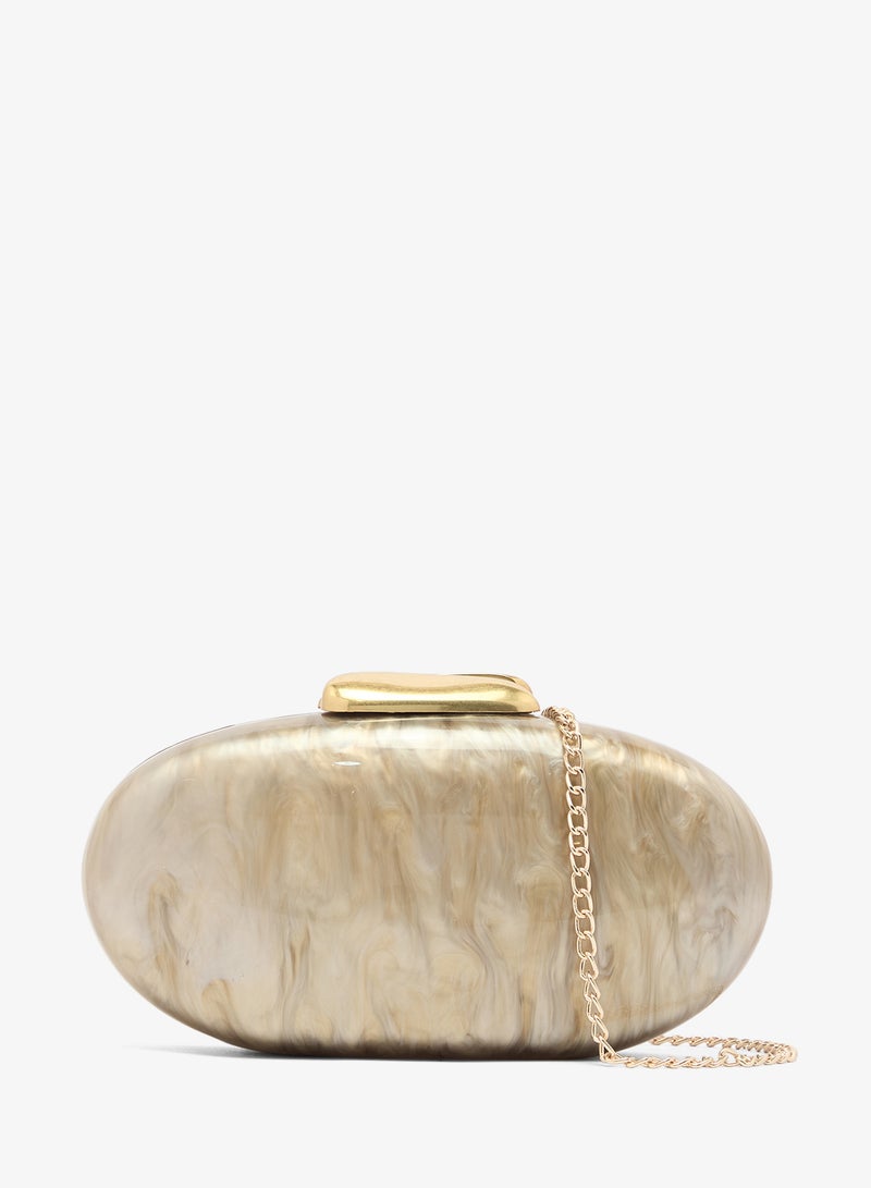 ايلا ليمتد اديشن حقيبة يد بيضاوية بتفاصيل ذهبية - Image 1